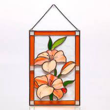 Stained Glass Panel Lily Flower Gift