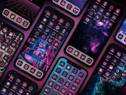 500 Pink Neon Ios App Icon Pack Shining
