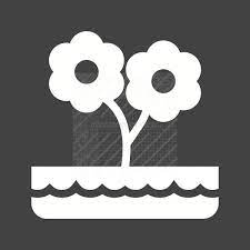 Flower Pot Glyph Inverted Icon Iconbunny
