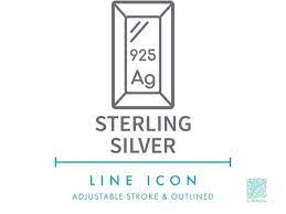 Sterling Silver Jewelry Line Icon Svg