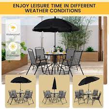 Costway 6 Piece Metal Outdoor Dining