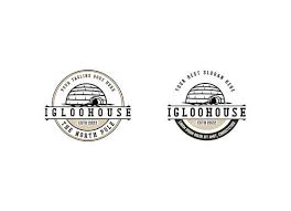 Igloo House Logo Line Art Vector