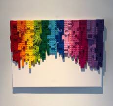 Brick Block Mosaic Wall Art Rainbow