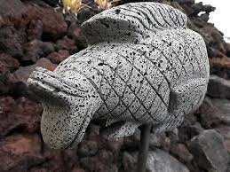 Hawaiian Basalt Stone Fish Figurine