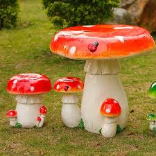 Cartoon Mushroom Ottoman And Table