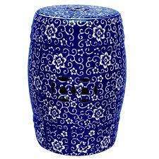 Blue Ceramic Garden Stool