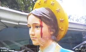 Witness Bleeding Mother Mary Statue