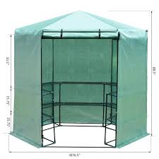 Outsunny 7 5 Hexagonal 3 Tier Shelf Walk In Portable Greenhouse