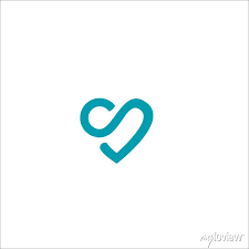 Letter S Logo Icon Love Design Wall