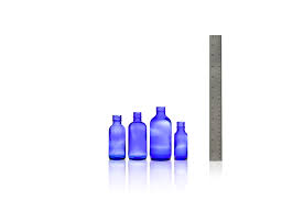 Detail Blue Glass Bottles