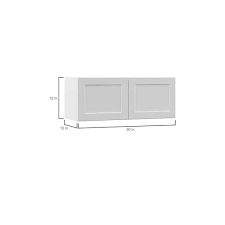 Hampton Bay Designer Series Melvern Assembled 30x12x12 In Wall Bridge Kitchen Cabinet In White W3012 Mlwh