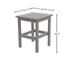 Outdoor Durogreen Recycled Plastic Adirondack Side Table Light Gray