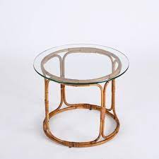 Bamboo Coffee Table With Glass Shelf