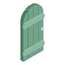 Wooden Garden Door Icon Cartoon