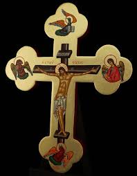 Hand Painted Wall Crucifix Tetramorph