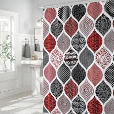 Red Shower Curtain For Bathroom Fabric