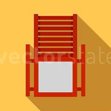 Wood Deck Chair Icon Flat Ilration