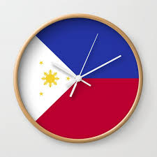 Philippines Flag Emblem Wall Clock By