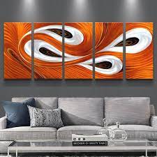 China 3d Abstract Swirl Orange Metal