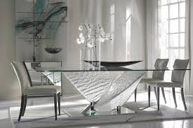 Sleek Glasstop Dining Table With Chrome