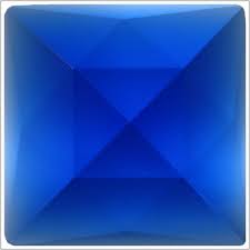 50mm Square Jewel Cobalt Blue