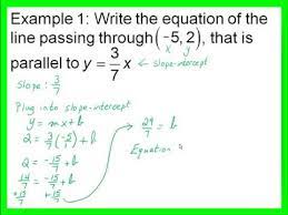 Writing The Equation Of A Line Parallel