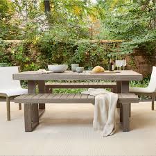 Portside Outdoor 76 5 In Rectangle Dining Table Weathered Grey