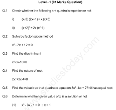 Cbse Class 10 Mathematics Quadratic