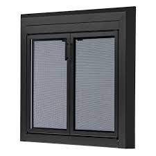 Black Cabinet Style Fireplace Doors