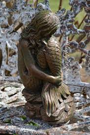Mermaid Solid Concrete Statue Antique