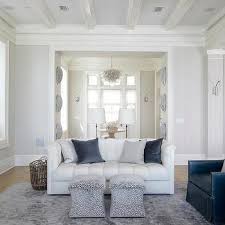 Living Room Gray Walls With White Crown