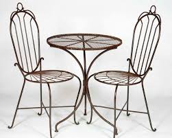 Wrought Iron 2 Chairs Table Set