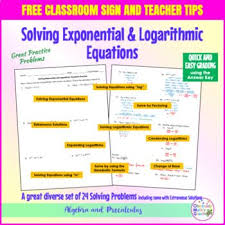 Solving Logarithmic Equations Worksheet