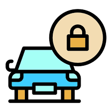 Locked Car Parking Icon Outline Vector