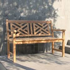 Schank Teak Outdoor Patio Garden Bench