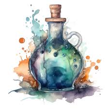 Witches Potion Bottle Watercolor Ai
