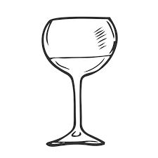 Wine Glass Hand Drawn Outline Doodle