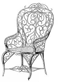 Vintage Clip Art Wicker Garden Chair