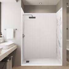 Alcove Solid Composite Stone Shower Kit