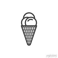 Ice Cream Icon Template Black Color