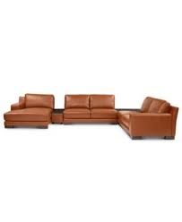 Darrium 5 Pc Leather Chaise Sectional