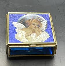 Enesco Cobalt Blue Glass And Brass