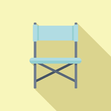 Camp Chair Icon Flat Vector Travel