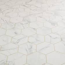 Sheet Vinyl Flooring Carrara Bianca Esagono