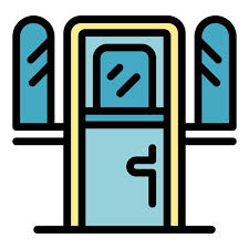 Small Door Icon Outline Vector Front