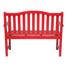 Chili Red Wood Outdoor Bench