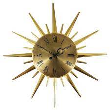 Golden Sunburst Brass Wall Clock