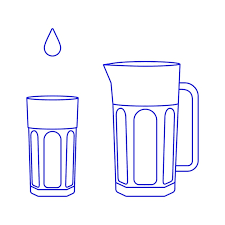 Water Jug And Glass Line Icon Vector