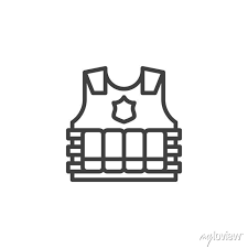 Bulletproof Vest Line Icon Linear