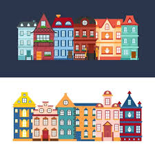 Flat Cartoon Houses